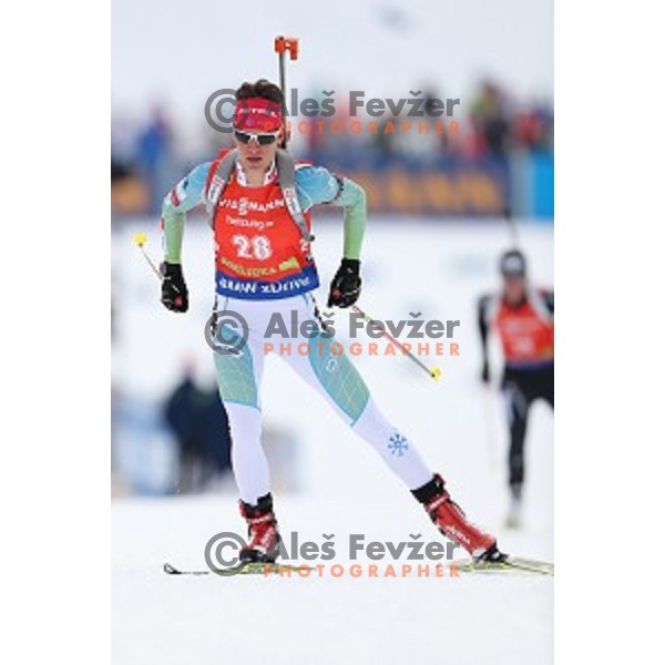 Teja Gregorin (SLO) competes at Women\'s 7,5 km Sprint during IBU World Cup 2016/2017 Pokljuka, Slovenia on December 9, 0216