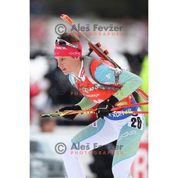 Teja Gregorin (SLO) competes at Women\'s 7,5 km Sprint during IBU World Cup 2016/2017 Pokljuka, Slovenia on December 9, 0216