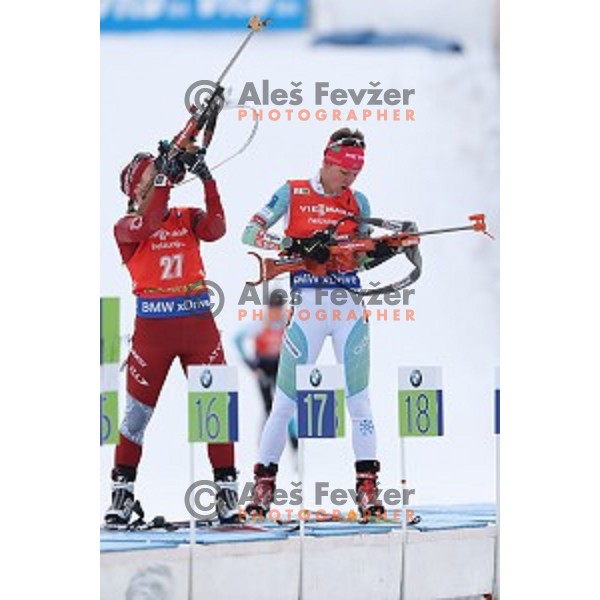 Teja Gregorin (SLO) competes at Women\'s 7,5 km Sprint during IBU World Cup 2016/2017 Pokljuka, Slovenia on December 9, 0216