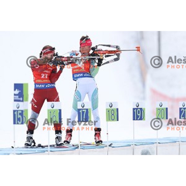 Teja Gregorin (SLO) competes at Women\'s 7,5 km Sprint during IBU World Cup 2016/2017 Pokljuka, Slovenia on December 9, 0216