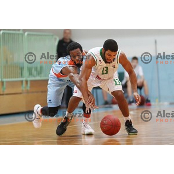 Troy Franklin Jr. of Sixt Primorska and Brandon Jefferson of Union Olimpija during Nova KBM league basketball match between Union Olimpija and Sixt Primorska in Jezica Hall, Ljubljana, Slovenia on December 9, 2016