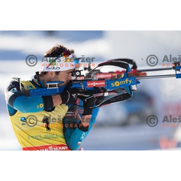 Martin Fourcade (FRA), winner of Men\'s 12.5km Pursuit during IBU World Cup 2016/2017 Pokljuka, Slovenia on December 10, 2016