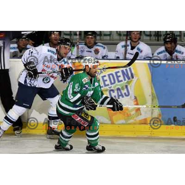 Macsweyn (11) and Intranuovo (9) at ice hockey match ZM Olimpija- Alba Volan in EBEL League, played in Ljubljana 19.10.2007.ZM Olimpija won 2:0.Photo by Ales Fevzer 