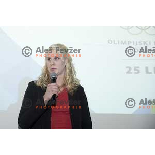 Anamari Velensek at Reception for Slovenian medalists of Rio 2016 Olympic games in Slovenian Olympic Centre in BTC, Ljubljana on December 13, 2016