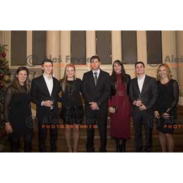 Slovenian sportsman and sportswoman at reception held by President of Republic of Slovenia in Ljubljana on December 13, 2016