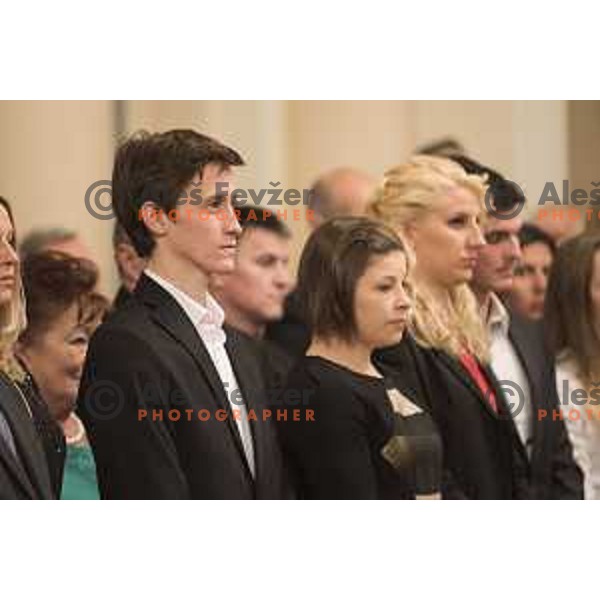 Slovenian sportsman and sportswoman at reception held by President of Republic of Slovenia in Ljubljana on December 13, 2016