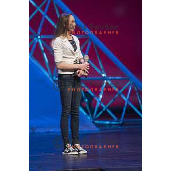 Janja Garnbret at Slovenian sportsman of the year 2016 awards during Gala night in Cankar Hall, Ljubljana, Slovenia on December 13, 2016,