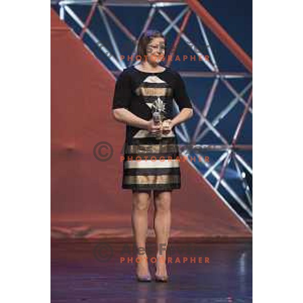 Tina Trstenjak, winner of Slovenian sportswoman of the year 2016 award during Gala night in Cankar Hall, Ljubljana, Slovenia on December 13, 2016