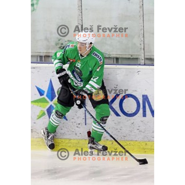 of Olimpija Ljubljana in action during ice-hockey match between Olimpija Ljubljana and KAC in EBEL league 2016/2017 in Tivoli Hall, Ljubljana, Slovenia on December 20, 2016