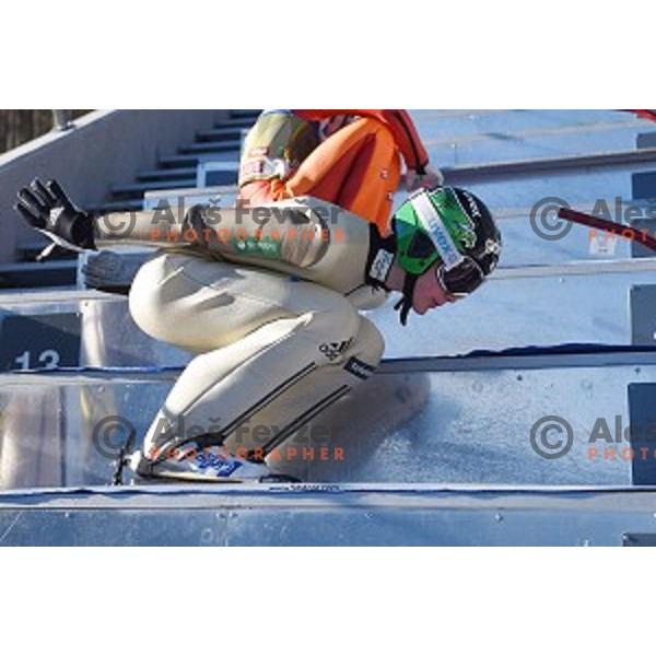 Cene Prevc at Slovenia ski jumping team practice session and press conference in Planica on December 21, 2016