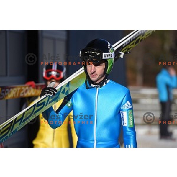 Slovenia ski jumping team practice session and press conference in Planica on December 21, 2016