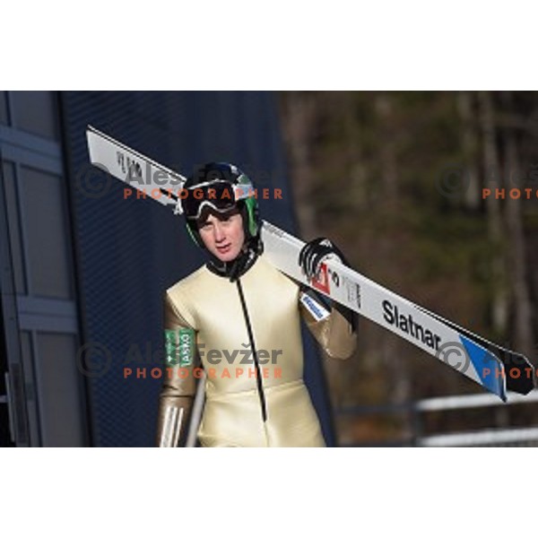 Cene Prevc at Slovenia ski jumping team practice session and press conference in Planica on December 21, 2016