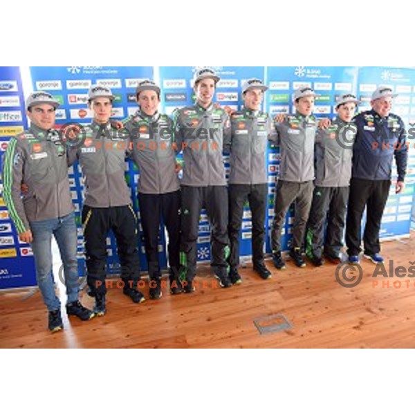 Slovenia ski jumping team practice session and press conference in Planica on December 21, 2016