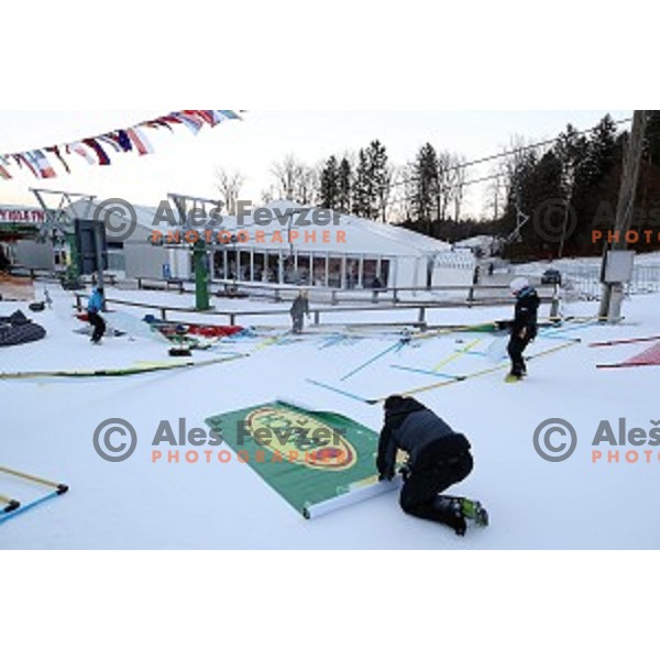 Preparation for 53. Golden Fox- Zlata Lisica Audi FIS Ski World Cup races in Maribor, Slovenia on January 6, 2017