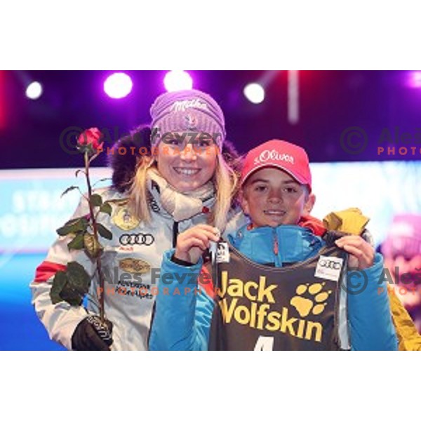 Tessa Worley (FRA) at Public draw of starting numbers for 53. Golden Fox- Zlata Lisica Audi FIS Ski World Cup Giant Slalom in Maribor, Slovenia on January 6, 2017