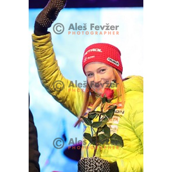 Ana Drev (SLO) at Public draw of starting numbers for 53. Golden Fox- Zlata Lisica Audi FIS Ski World Cup Giant Slalom in Maribor, Slovenia on January 6, 2017