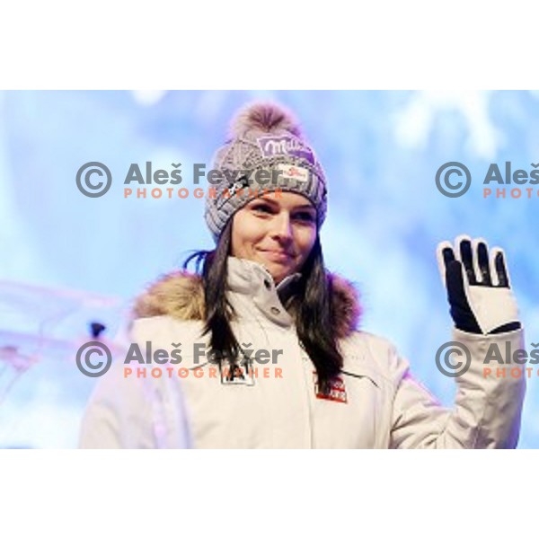 Anna Veith (AUT) at Public draw of starting numbers for 53. Golden Fox- Zlata Lisica Audi FIS Ski World Cup Giant Slalom in Maribor, Slovenia on January 6, 2017
