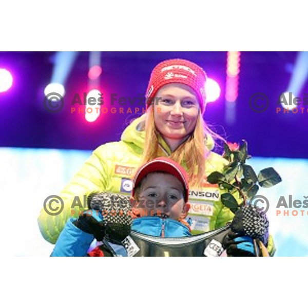 Ana Drev (SLO) at Public draw of starting numbers for 53. Golden Fox- Zlata Lisica Audi FIS Ski World Cup Giant Slalom in Maribor, Slovenia on January 6, 2017