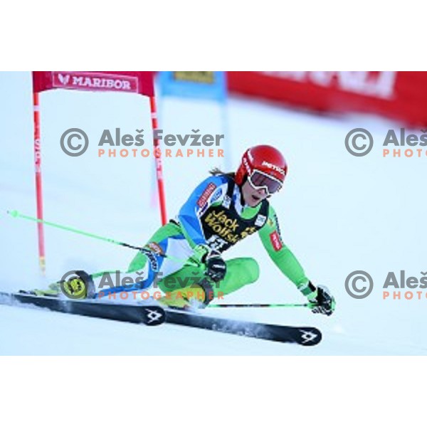 Ana Drev (SLO) skiing in the first run of 53. Golden Fox- Zlata Lisica Audi FIS Ski World Cup Giant Slalom in Maribor, Slovenia on January 6, 2017