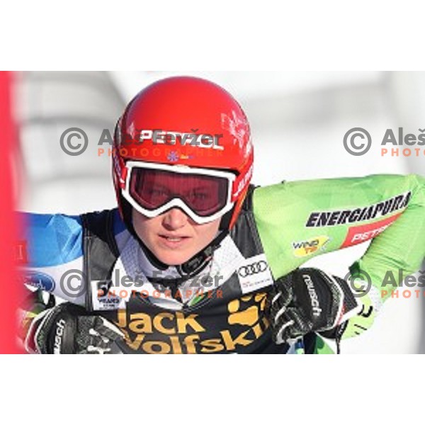Ana Drev (SLO) in the finish of 53. Golden Fox- Zlata Lisica Audi FIS Ski World Cup Giant Slalom in Maribor, Slovenia on January 6, 2017