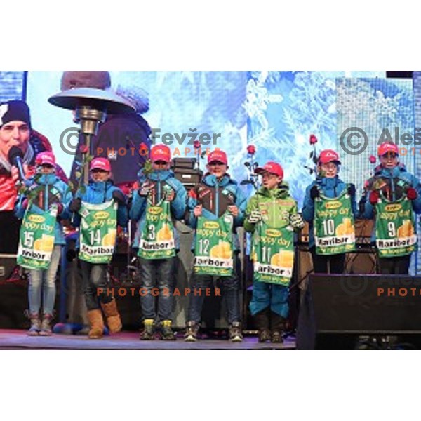 Public draw of starting numbers for 53. Golden Fox- Zlata Lisica Audi FIS Ski World Cup Slalom in Maribor, Slovenia on January 7, 2017