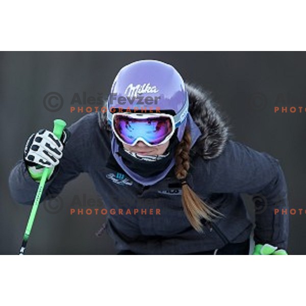 Tina Maze at Course inspection for 53. Golden Fox- Zlata Lisica Audi FIS Ski World Cup Giant Slalom in Maribor, Slovenia on January 7, 2017
