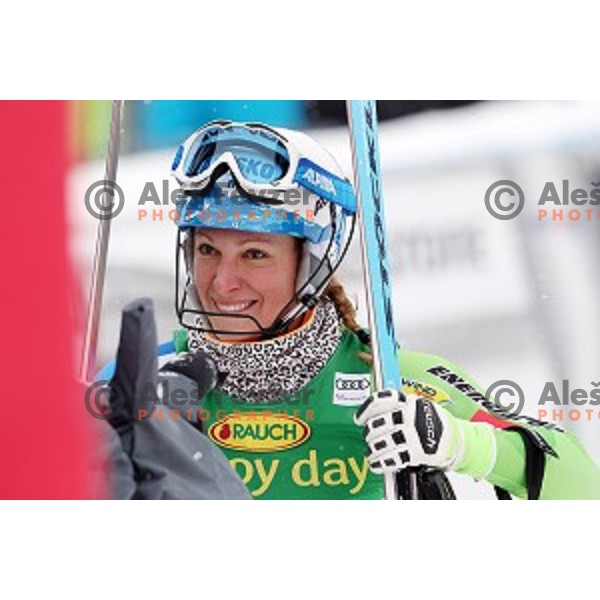 Ilka Stuhec (SLO) skiing in the second run of 53. Golden Fox- Zlata Lisica Audi FIS Ski World Cup Slalom in Maribor, Slovenia on January 8, 2017