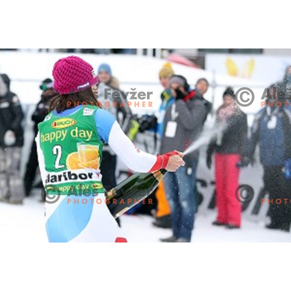 Wendy Holdener (SUI), runner- up at 53. Golden Fox- Zlata Lisica Audi FIS Ski World Cup Slalom in Maribor, Slovenia on January 8, 2017