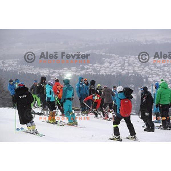 Course inspection before 53. Golden Fox- Zlata Lisica Audi FIS Ski World Cup Slalom in Maribor, Slovenia on January 8, 2017
