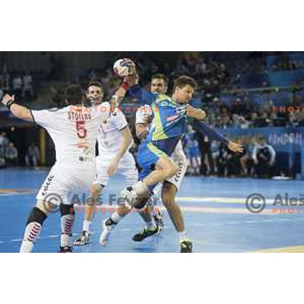Slovenia’s Marko Bezjak (25) in action during IHF World Championship group stage match between Slovenia and Macedonia, in Arena Metz, Metz on January 16th, 2017 