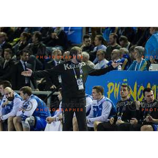 Slovenia’s Head Coach Veselin Vujovic reacting during IHF World Championship group stage match between Slovenia and Macedonia, in Arena Metz, Metz on January 16th, 2017 