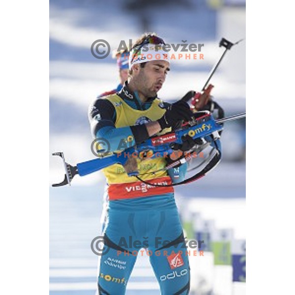 Martin Fourcade (FRA), winner of Men\'s 12.5km Pursuit during IBU World Cup 2016/2017 Pokljuka, Slovenia on December 10, 2016