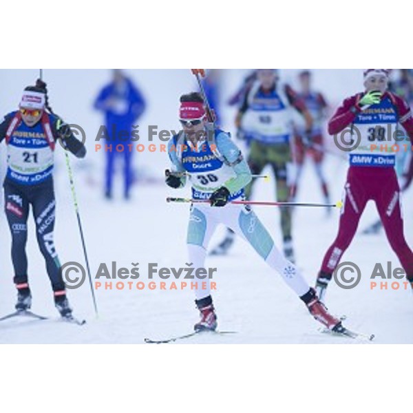 Teja Gregorin (SLO) competes at Women\'s 1o km Pursuit during IBU World Cup 2016/2017 Pokljuka, Slovenia on December 10, 2016