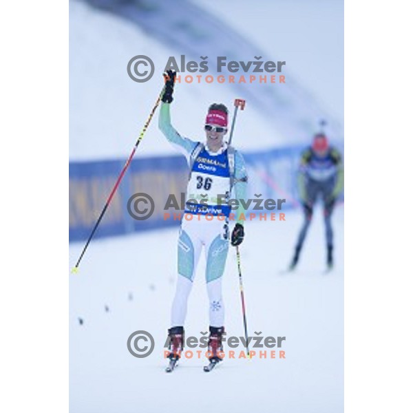 Teja Gregorin (SLO) competes at Women\'s 1o km Pursuit during IBU World Cup 2016/2017 Pokljuka, Slovenia on December 10, 2016