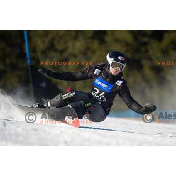 Gloria Kotnik during the Rogla FIS Snowboard World Cup 2016/17 parallel giant slalom, Rogla, Slovenia, on January 28, 2017.