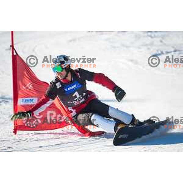 Radoslav Yankov during the Rogla FIS Snowboard World Cup 2016/17 parallel giant slalom, Rogla, Slovenia, on January 28, 2017.