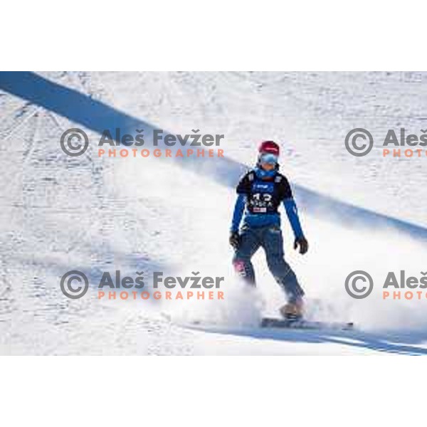 Zan Kosir during the Rogla FIS Snowboard World Cup 2016/17 parallel giant slalom, Rogla, Slovenia, on January 28, 2017.