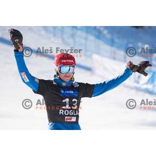 Zan Kosir during the Rogla FIS Snowboard World Cup 2016/17 parallel giant slalom, Rogla, Slovenia, on January 28, 2017.