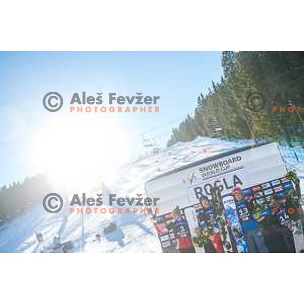during the Rogla FIS Snowboard World Cup 2016/17 parallel giant slalom, Rogla, Slovenia, on January 28, 2017.