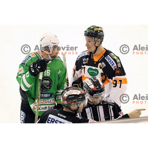 Ales Music of Olimpija Ljubljana in action during ice-hockey match between Olimpija Ljubljana and Graz Moser Medical 99ers in EBEL league 2016/2017 in Tivoli Hall, Ljubljana, Slovenia on January 29, 2017