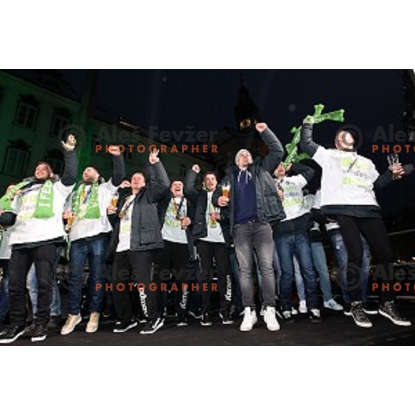 Reception for Slovenia Handball Team - bronze medalists of 2017 World Championships in front of Ljubljana Town Hall, Slovenia on January 30, 2017