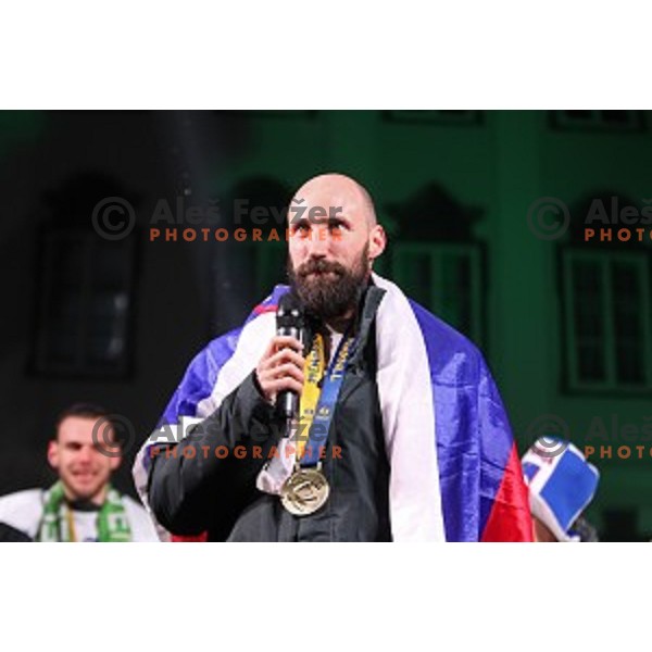 Vid Kavticnik during Reception for Slovenia Handball Team - bronze medalists of 2017 World Championships held by Prime Minister in Vila Podroznik, Ljulbjana, Slovenia on January 30, 2017
