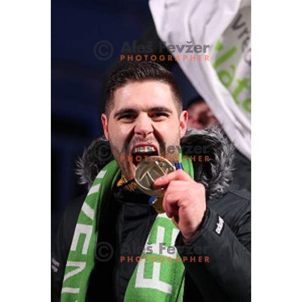 Reception for Slovenia Handball Team - bronze medalists of 2017 World Championships in front of Ljubljana Town Hall, Slovenia on January 30, 2017
