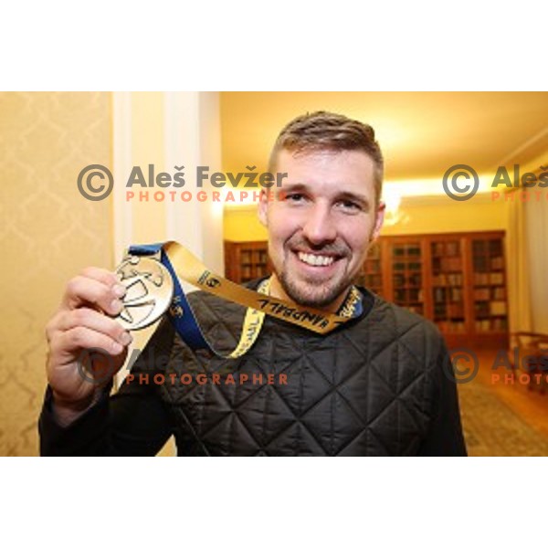 Urban Lesjak at Reception for Slovenia Handball Team - bronze medalists of 2017 World Championships held by Prime Minister in Vila Podroznik, Ljulbjana, Slovenia on January 30, 2017