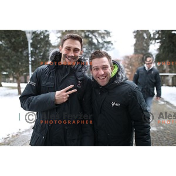 Darko Cingesar and Anze Blazic at Reception for Slovenia Handball Team - bronze medalists of 2017 World Championships held by Prime Minister in Vila Podroznik, Ljulbjana, Slovenia on January 30, 2017