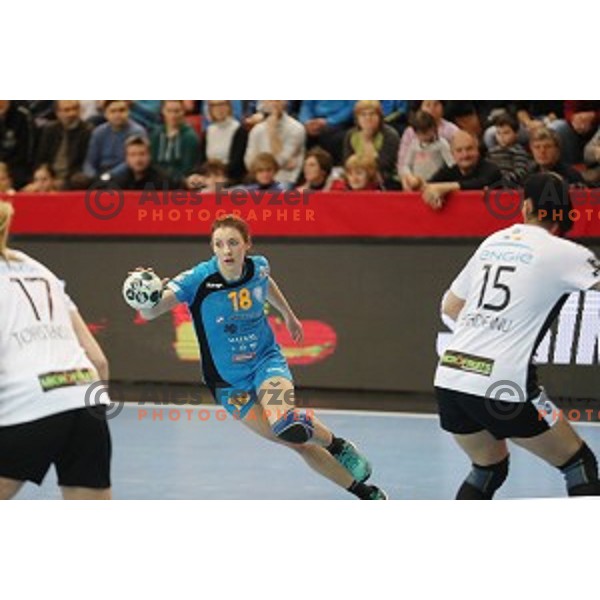 Nina Zulic of Krim Mercator during EHF Women\'s Champions league handball match between RK Krim Mercator and CSM Bucuresti in Kodeljevo Hall, Ljubljana, Slovenia on February 4, 2017