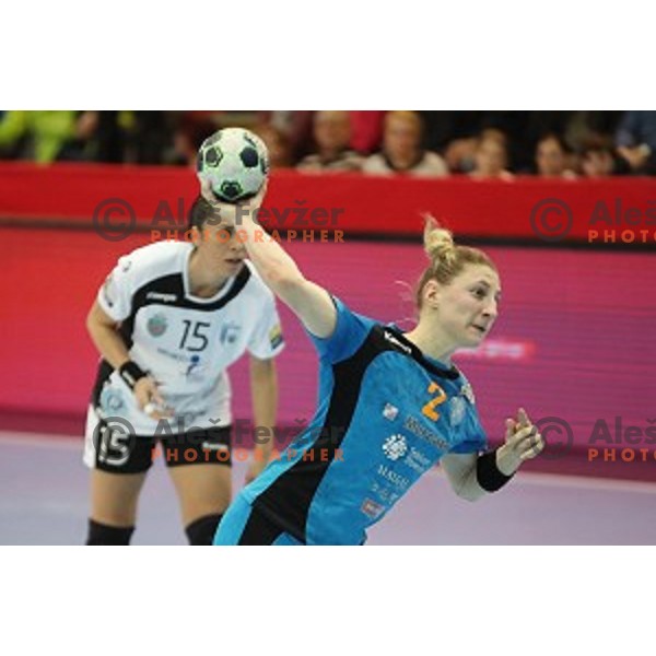 Tamara Georgijev of Krim Mercator during EHF Women\'s Champions league handball match between RK Krim Mercator and CSM Bucuresti in Kodeljevo Hall, Ljubljana, Slovenia on February 4, 2017