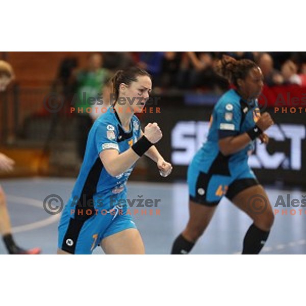 Vesna Milanovic Litre of Krim Mercator during EHF Women\'s Champions league handball match between RK Krim Mercator and CSM Bucuresti in Kodeljevo Hall, Ljubljana, Slovenia on February 4, 2017