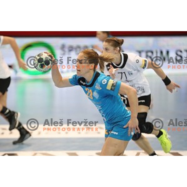 Polona Baric of Krim Mercator during EHF Women\'s Champions league handball match between RK Krim Mercator and CSM Bucuresti in Kodeljevo Hall, Ljubljana, Slovenia on February 4, 2017