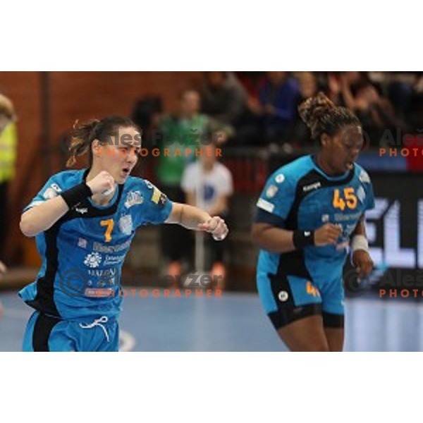Vesna Milanovic Litre of Krim Mercator during EHF Women\'s Champions league handball match between RK Krim Mercator and CSM Bucuresti in Kodeljevo Hall, Ljubljana, Slovenia on February 4, 2017